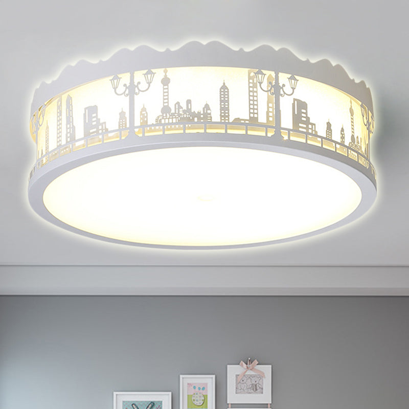 Chic Modern Circle Ceiling Light Fixture Acrylic Flush Mount Ceiling Light in White for Nursing room White White Clearhalo 'Ceiling Lights' 'Close To Ceiling Lights' 'Close to ceiling' 'Flush mount' Lighting' 251798