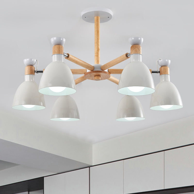 Macaroon Dome Hanging Light Fixture 6 Bulbs Hanging Lamp for Living Room Clearhalo 'Ceiling Lights' 'Chandeliers' Lighting' options 251801