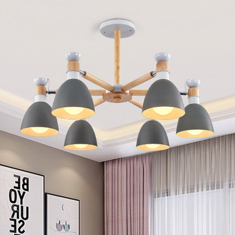 Macaroon Dome Hanging Light Fixture 6 Bulbs Hanging Lamp for Living Room Clearhalo 'Ceiling Lights' 'Chandeliers' Lighting' options 251803