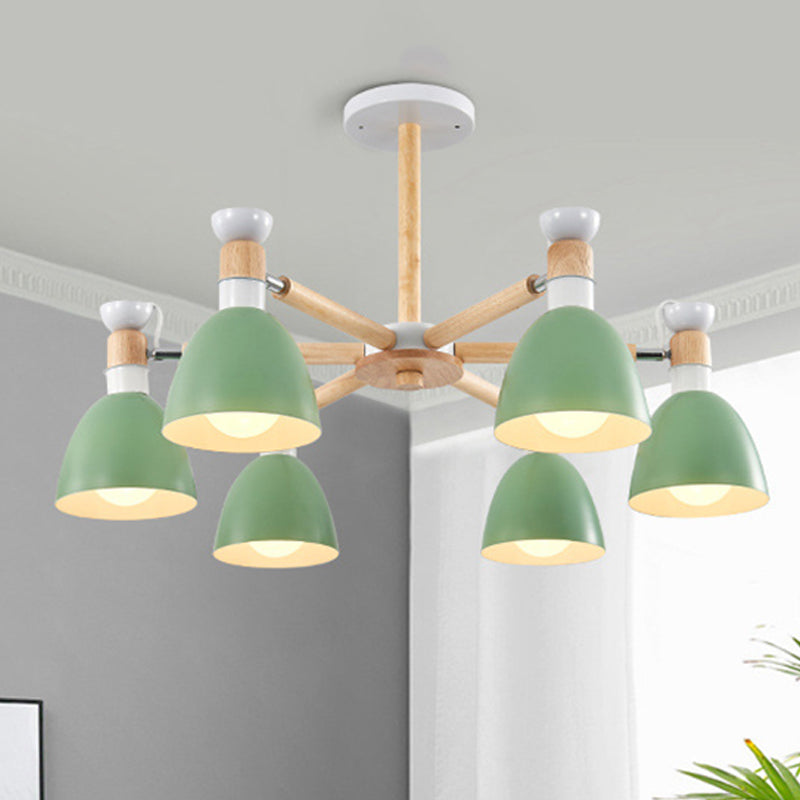 Macaroon Dome Hanging Light Fixture 6 Bulbs Hanging Lamp for Living Room Clearhalo 'Ceiling Lights' 'Chandeliers' Lighting' options 251807