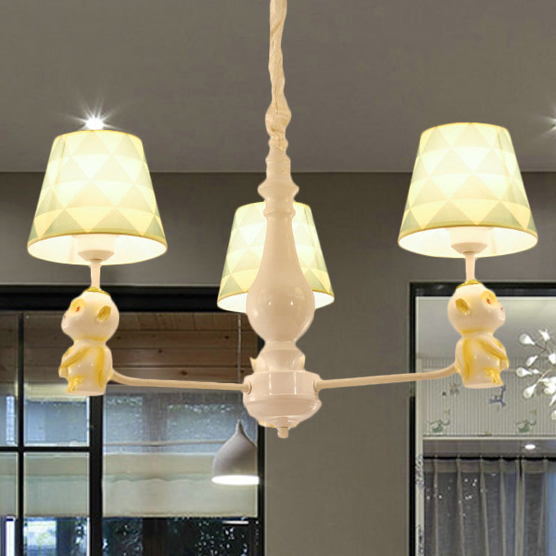 Fabric Tapered Shade Hanging Lights Nordic Hanging Pendant Lights in Yellow for Living Room Clearhalo 'Ceiling Lights' 'Chandeliers' Lighting' options 251810