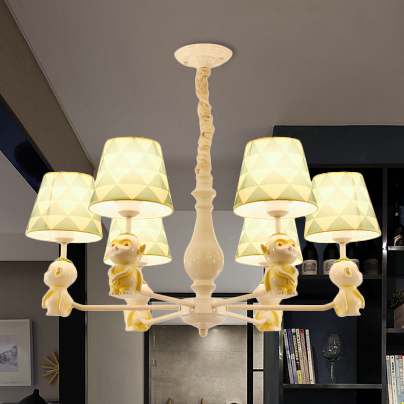 Fabric Tapered Shade Hanging Lights Nordic Hanging Pendant Lights in Yellow for Living Room Clearhalo 'Ceiling Lights' 'Chandeliers' Lighting' options 251815