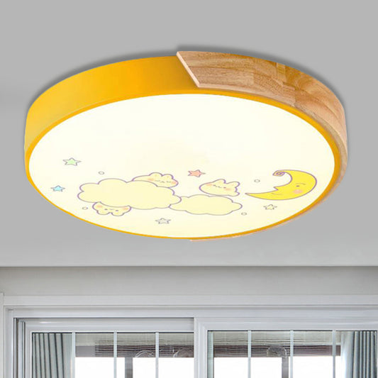 Cartoon Round LED Flush Ceiling Lights Acrylic Ceiling Light Fixture for Kindergarten Yellow Clearhalo 'Ceiling Lights' 'Close To Ceiling Lights' 'Close to ceiling' 'Flush mount' Lighting' 251882