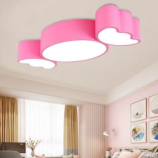 Modern Ceiling Light Fixture LED, Sugar Shape Flush Mount Lighting for Kids Room, White, L:23.5in W:11in H:3.5in Clearhalo 'Ceiling Lights' 'Close To Ceiling Lights' 'Close to ceiling' 'Flush mount' Lighting' 251913