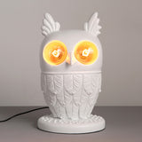 Resin Owl Table Light with Plug In Cord Two Lights Creative Table Lamp in White for Office White Clearhalo 'Lamps' 'Table Lamps' Lighting' 251968