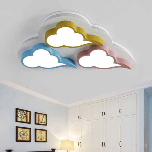 Cloud-Themed Kindergarten Flush Ceiling Light Fixture Acrylic Cartoon Multi Color Ceiling Light Fixture Clearhalo 'Ceiling Lights' 'Close To Ceiling Lights' 'Close to ceiling' 'Flush mount' Lighting' 251970