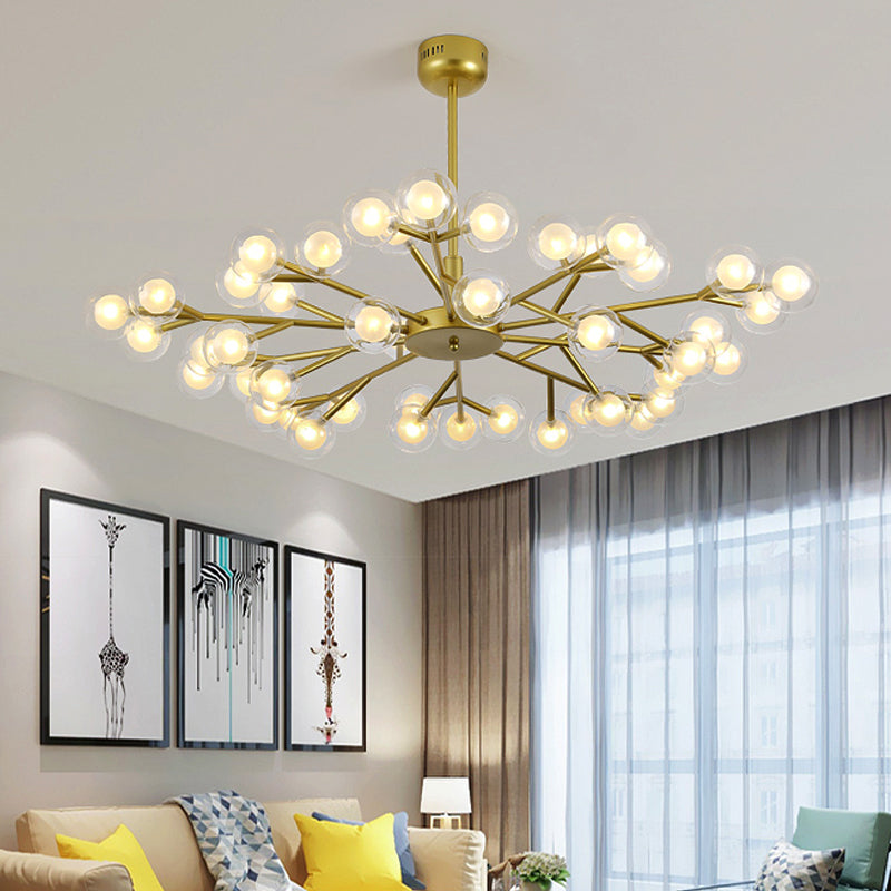 Post Modern Bubble Hanging Light 25/30/45 Lights Metal Ceiling Chandelier in Gold 45 Gold Clearhalo 'Ceiling Lights' 'Chandeliers' 'Modern Chandeliers' 'Modern' Lighting' 251986