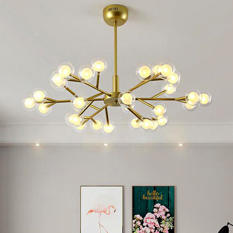 Post Modern Bubble Hanging Light 25/30/45 Lights Metal Ceiling Chandelier in Gold 30 Gold Clearhalo 'Ceiling Lights' 'Chandeliers' 'Modern Chandeliers' 'Modern' Lighting' 251988