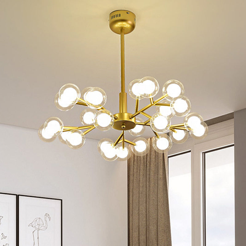 Post Modern Bubble Hanging Light 25/30/45 Lights Metal Ceiling Chandelier in Gold Clearhalo 'Ceiling Lights' 'Chandeliers' 'Modern Chandeliers' 'Modern' Lighting' 251991