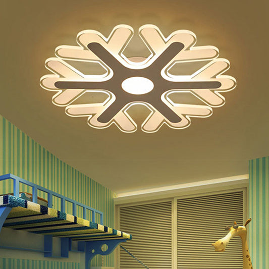 Kid Bedroom Snowflake Flush Ceiling Light Fixture Acrylic Modern LED Flush Ceiling Lights White Yellow Clearhalo 'Ceiling Lights' 'Close To Ceiling Lights' 'Close to ceiling' 'Flush mount' Lighting' 251992