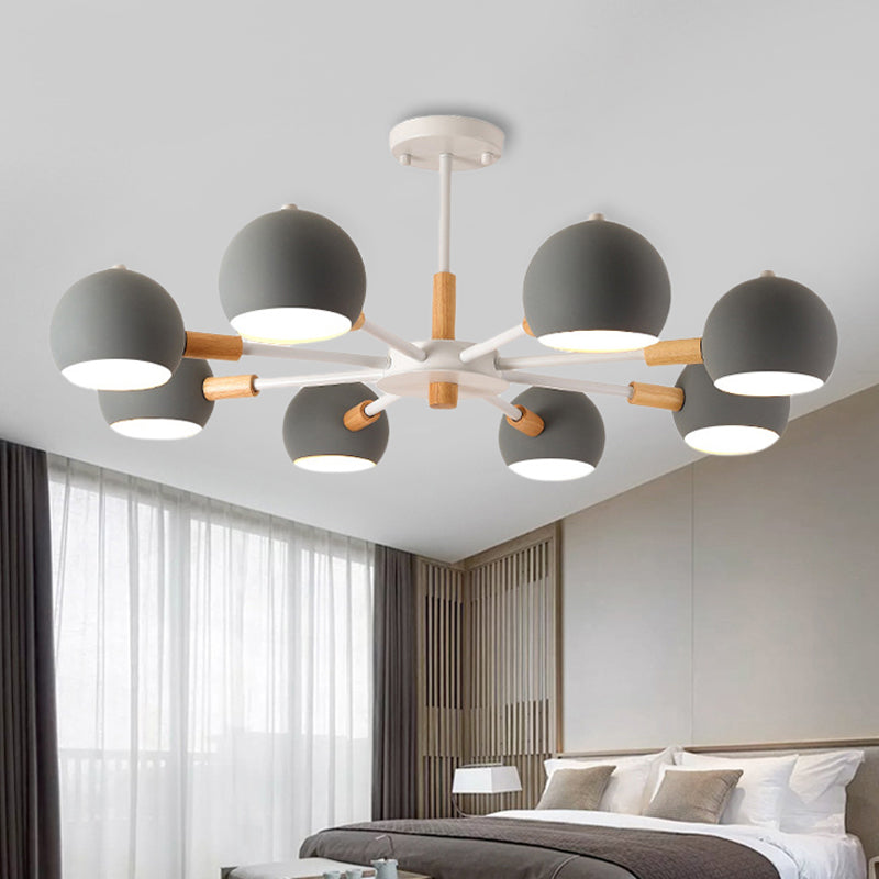 Modern Style Spherical Hanging Lamp 8 Lights Metal Hanging Chandelier for Living Room Clearhalo 'Ceiling Lights' 'Chandeliers' Lighting' options 252025