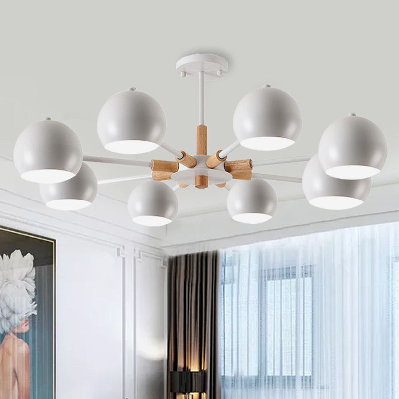 Modern Style Spherical Hanging Lamp 8 Lights Metal Hanging Chandelier for Living Room Clearhalo 'Ceiling Lights' 'Chandeliers' Lighting' options 252026