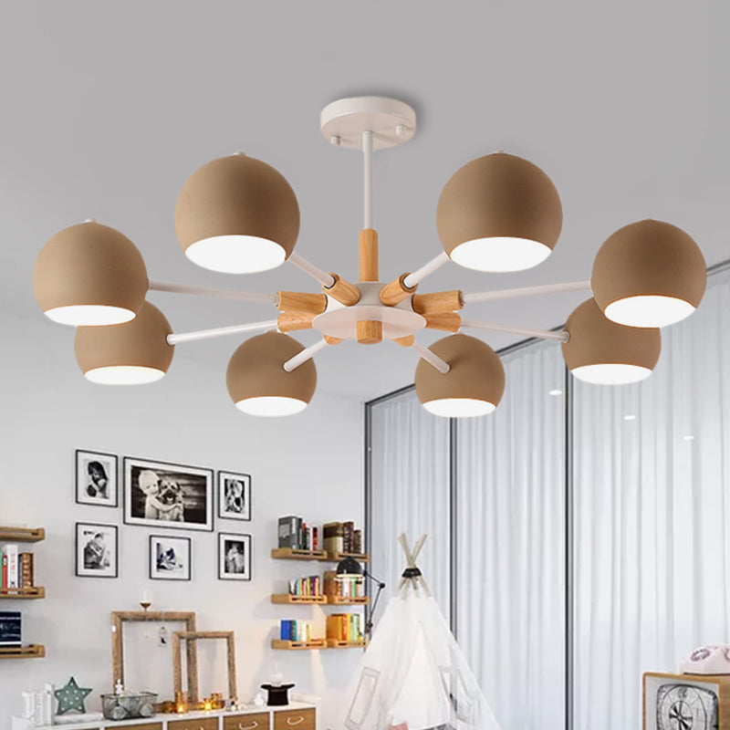 Modern Style Spherical Hanging Lamp 8 Lights Metal Hanging Chandelier for Living Room Clearhalo 'Ceiling Lights' 'Chandeliers' Lighting' options 252028
