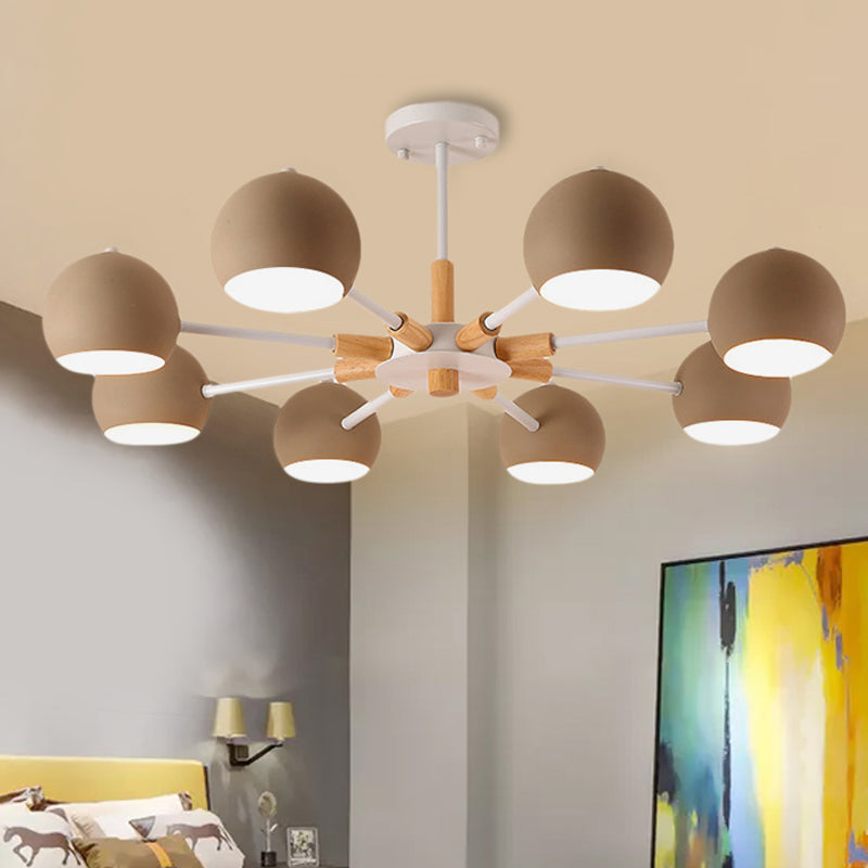 Modern Style Spherical Hanging Lamp 8 Lights Metal Hanging Chandelier for Living Room Clearhalo 'Ceiling Lights' 'Chandeliers' Lighting' options 252029