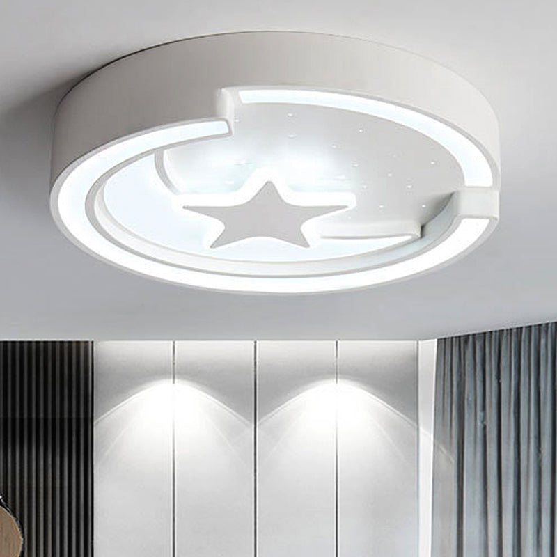 White Star Ceiling Mount Light with Round Nordic Style Acrylic Ceiling Lamp for Kitchen White White Clearhalo 'Ceiling Lights' 'Close To Ceiling Lights' 'Close to ceiling' 'Flush mount' Lighting' 252079