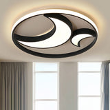 Acrylic Moon Flush Mount Ceiling Light Scandinavian LED Flush Ceiling Lights in Black for Living Room Black Warm Clearhalo 'Ceiling Lights' 'Close To Ceiling Lights' 'Close to ceiling' 'Flush mount' Lighting' 252087