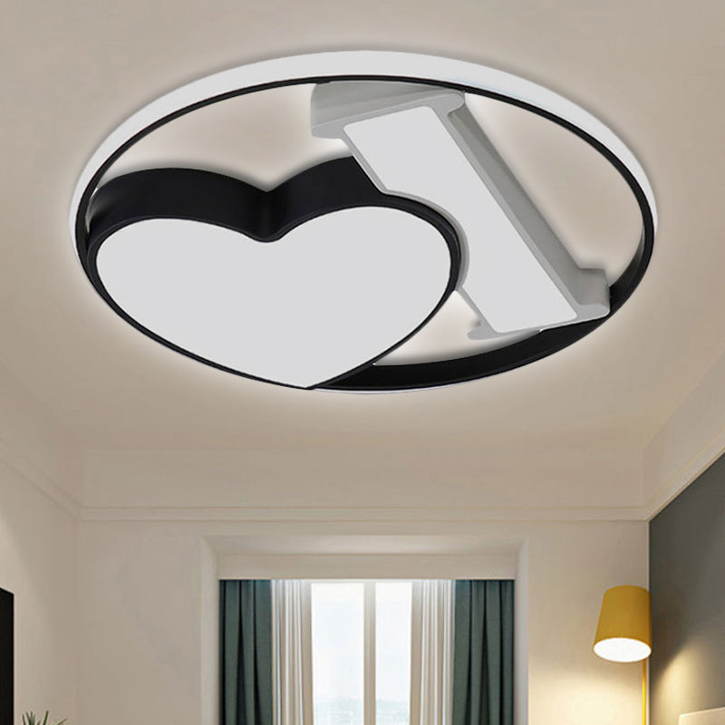 Bedroom Heart Shape Flush Mount Ceiling Fixture Acrylic Art Deco Ceiling Light Fixture Clearhalo 'Ceiling Lights' 'Close To Ceiling Lights' 'Close to ceiling' 'Flush mount' Lighting' 252100