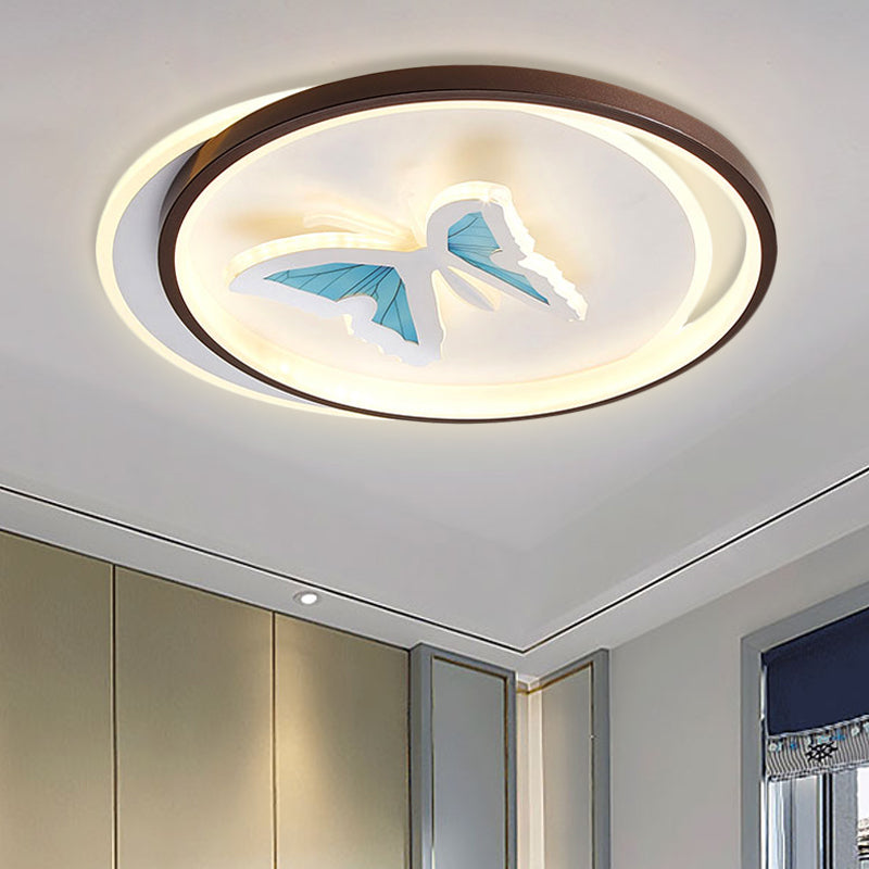 Butterfly Shape Bedroom Ceiling Lamp Acrylic Modern Contemporary Flush Mount Ceiling Light in Blue Blue Clearhalo 'Ceiling Lights' 'Close To Ceiling Lights' 'Close to ceiling' 'Flush mount' Lighting' 252117