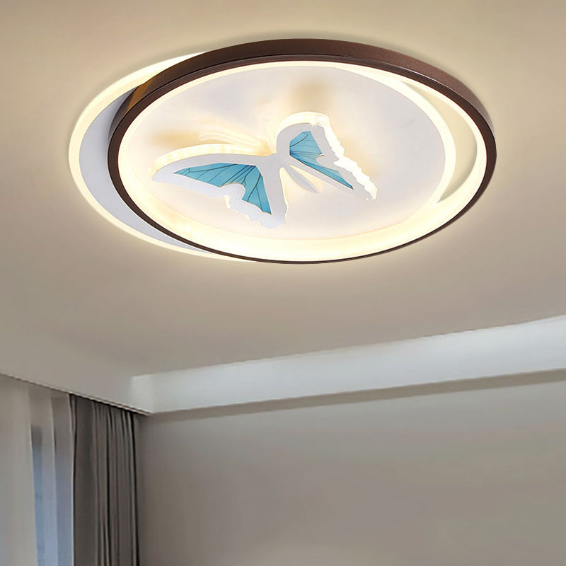 Butterfly Shape Bedroom Ceiling Lamp Acrylic Modern Contemporary Flush Mount Ceiling Light in Blue Clearhalo 'Ceiling Lights' 'Close To Ceiling Lights' 'Close to ceiling' 'Flush mount' Lighting' 252118