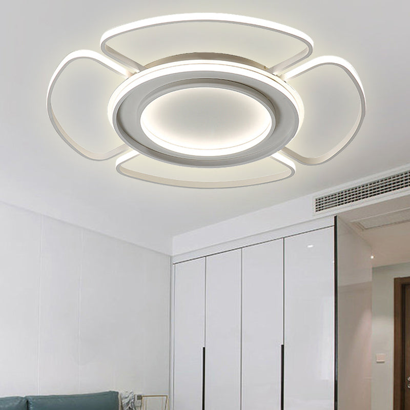 Living Room Round Ceiling Light Fixture Acrylic Art Deco Flush Mount Ceiling Light White Clearhalo 'Ceiling Lights' 'Close To Ceiling Lights' 'Close to ceiling' 'Semi-flushmount' Lighting' 252119