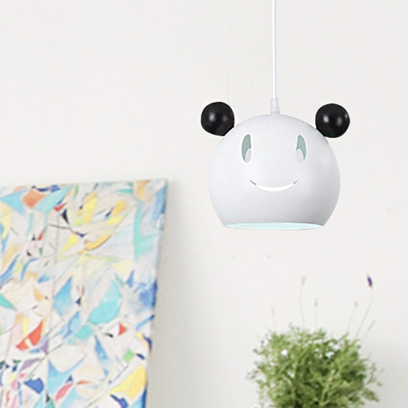 Black & White Panda Hanging Light 1 Light Animal Metal Suspension Light for Bathroom Clearhalo 'Ceiling Lights' 'Pendant Lights' 'Pendants' Lighting' 252125