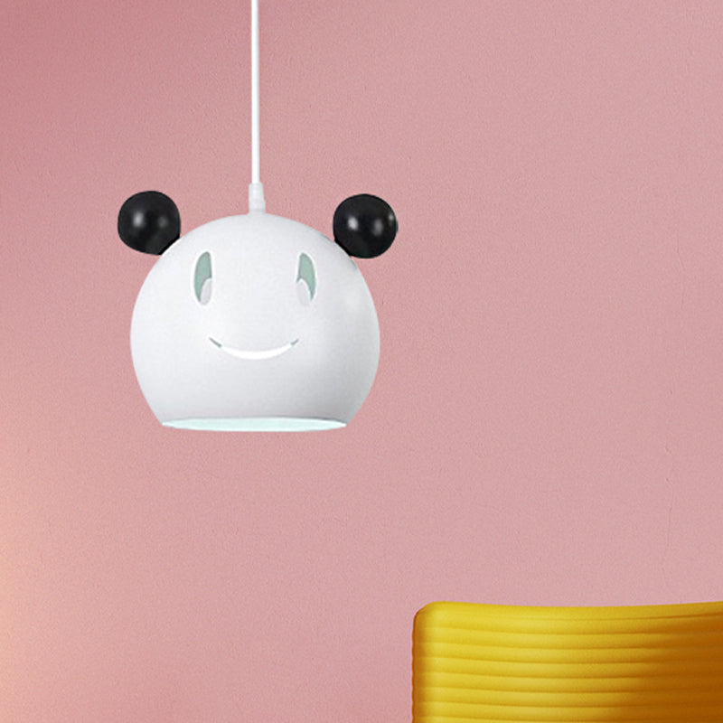 Black & White Panda Hanging Light 1 Light Animal Metal Suspension Light for Bathroom Clearhalo 'Ceiling Lights' 'Pendant Lights' 'Pendants' Lighting' 252126