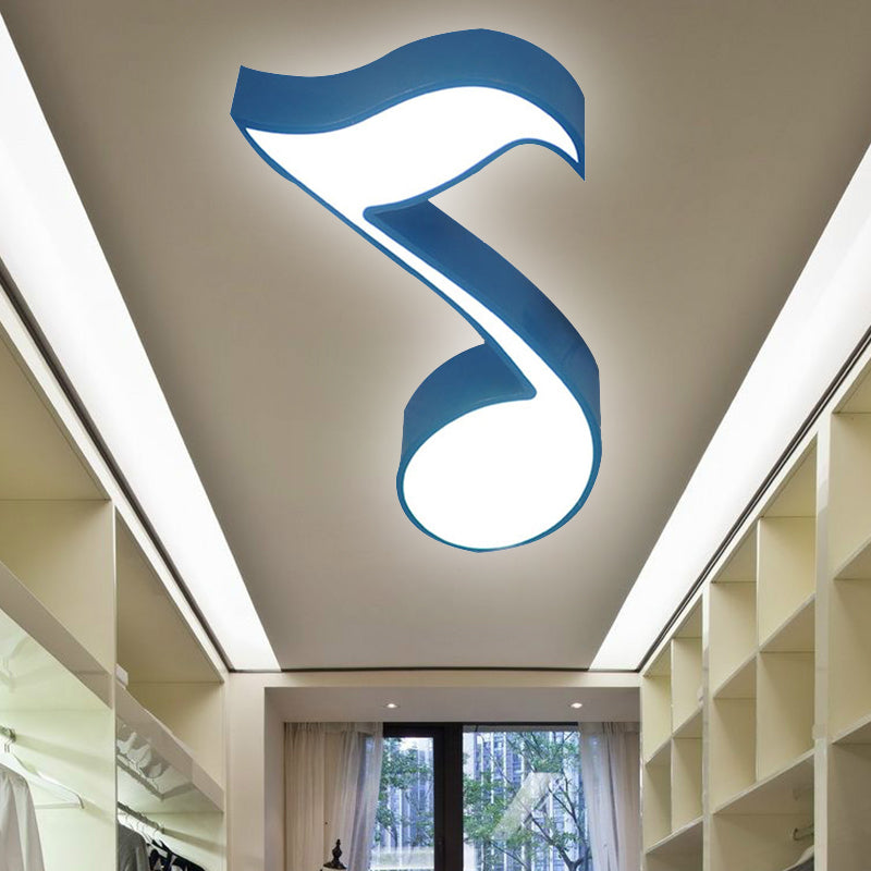 Bedroom Kindergarten Musical Note Flush Ceiling Light Acrylic Modern Ceiling Lamp Clearhalo 'Ceiling Lights' 'Close To Ceiling Lights' 'Close to ceiling' 'Flush mount' Lighting' 252171