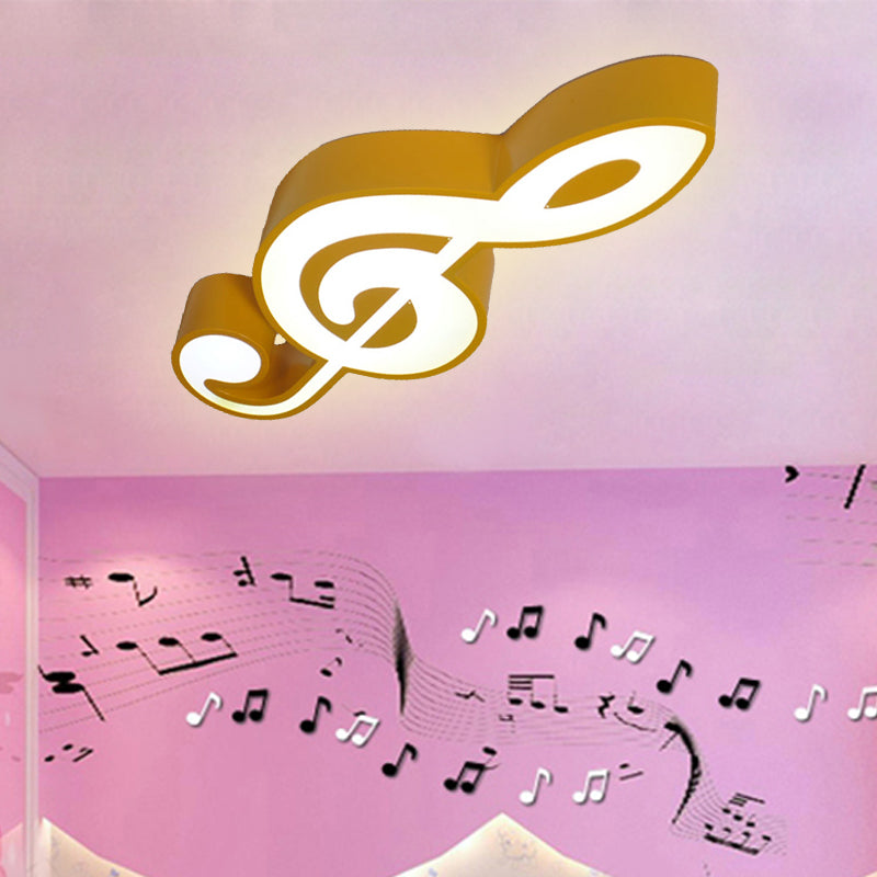 Bedroom Kindergarten Musical Note Flush Ceiling Light Acrylic Modern Ceiling Lamp Clearhalo 'Ceiling Lights' 'Close To Ceiling Lights' 'Close to ceiling' 'Flush mount' Lighting' 252173