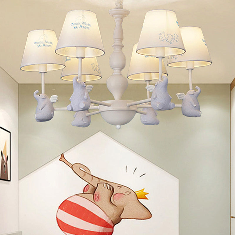 Contemporary 5/6 Lights Ceiling Light Animal Fabric and Metal Hanging Chandelier for Child Bedroom Clearhalo 'Ceiling Lights' 'Chandeliers' Lighting' options 252181