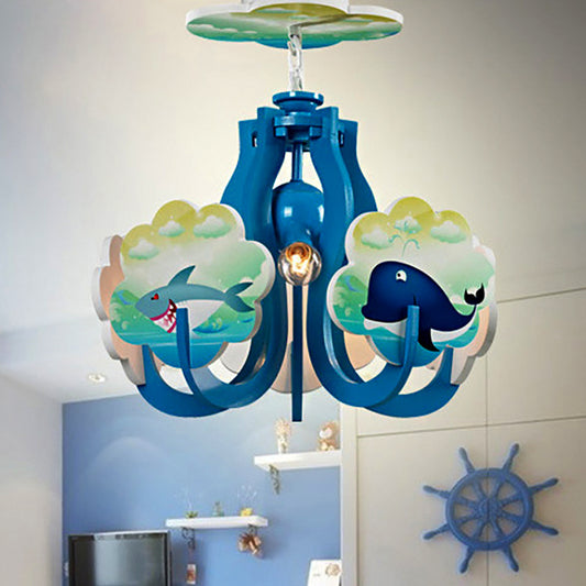 Cartoon Hanging Lamp Fixture with Tapered Shade Fabric Hanging Lights for Kindergarten Clearhalo 'Ceiling Lights' 'Chandeliers' Lighting' options 252189