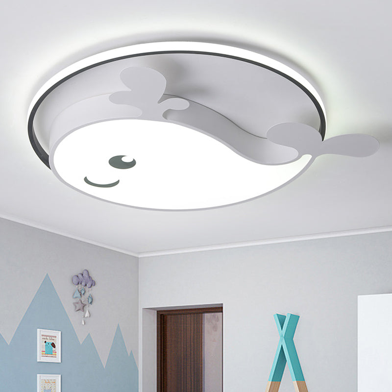 Acrylic Smiling Dolphin Ceiling Fixture Child Bedroom Animal LED Flush Mount Light Clearhalo 'Ceiling Lights' 'Close To Ceiling Lights' 'Close to ceiling' 'Flush mount' Lighting' 252206