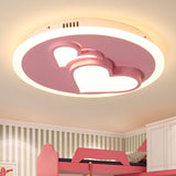 Acrylic Loving Heart Flush Ceiling Light Cartoon LED Ceiling Lamp in Pink for Girls Bedroom Clearhalo 'Ceiling Lights' 'Close To Ceiling Lights' 'Close to ceiling' Lighting' 252233