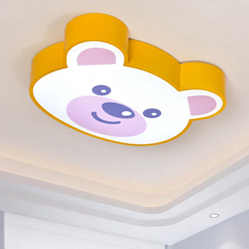 Animal Bear Shape Ceiling Light Acrylic Flush Mount Light in Yellow for Girls Bedroom Clearhalo 'Ceiling Lights' 'Close To Ceiling Lights' 'Close to ceiling' 'Flush mount' Lighting' 252253