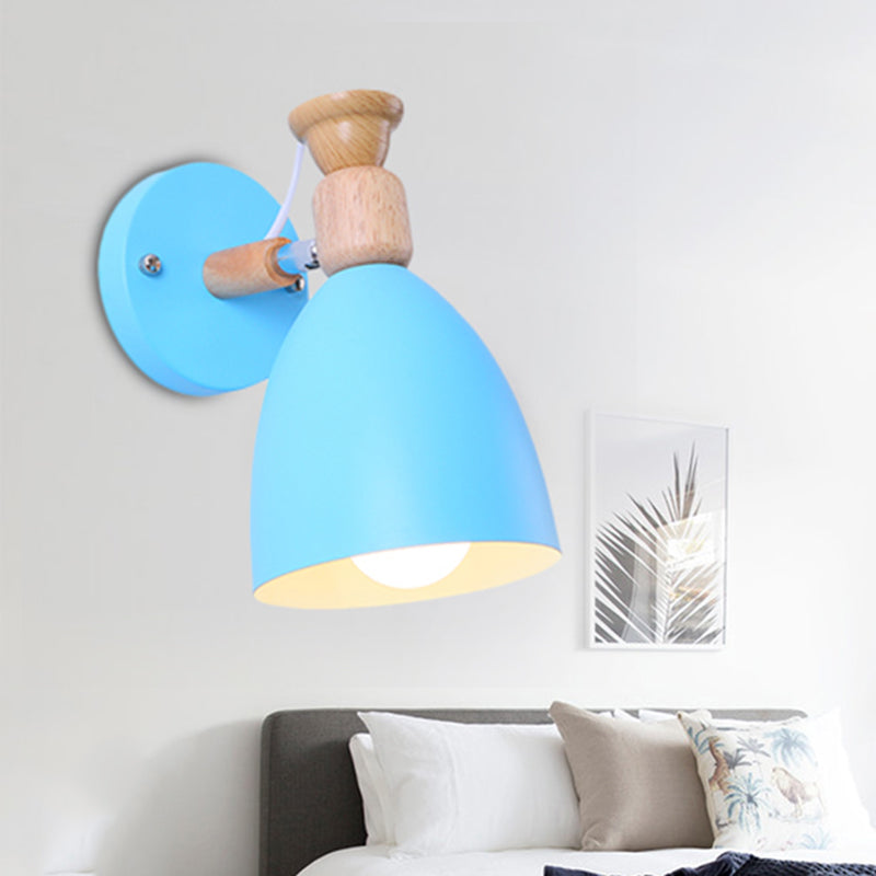 Nordic Stylish Dome Wall Light Rotatable Metal One Bulb Undertint Sconce Light for Kindergarten Clearhalo 'Wall Lamps & Sconces' 'Wall Lights' Lighting' 252506