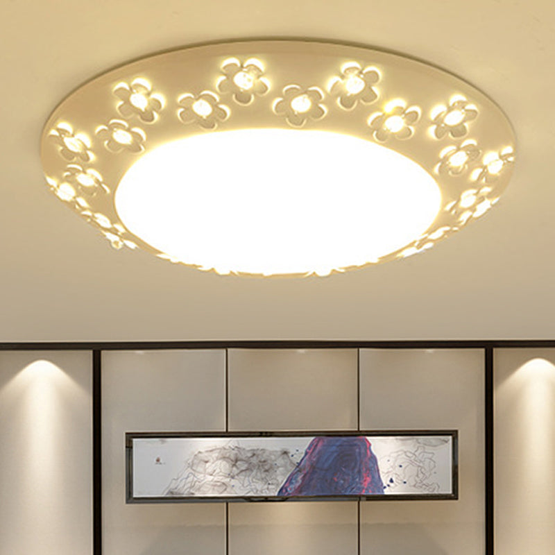 Exquisite Bowl Shaped Flush Mount Light with Blossom Acrylic LED Ceiling Lamp in White for Nursing Room White Clearhalo 'Ceiling Lights' 'Close To Ceiling Lights' 'Close to ceiling' 'Flush mount' Lighting' 252514