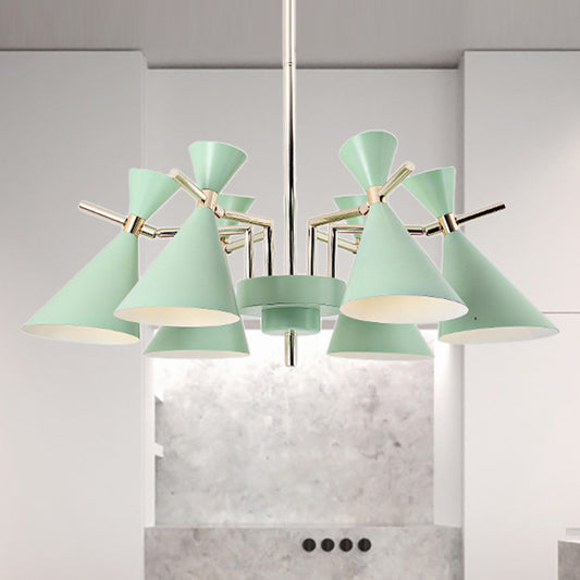 Metal Horn Shape Chandelier Six Lights Nordic Style Pendant Lamp for Girls Bedroom Clearhalo 'Ceiling Lights' 'Chandeliers' Lighting' options 252579