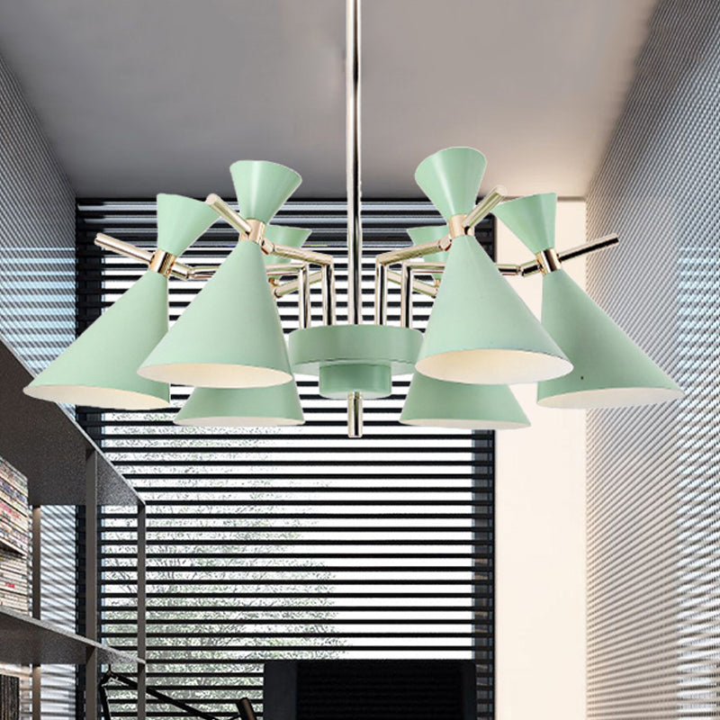 Metal Horn Shape Chandelier Six Lights Nordic Style Pendant Lamp for Girls Bedroom Clearhalo 'Ceiling Lights' 'Chandeliers' Lighting' options 252580