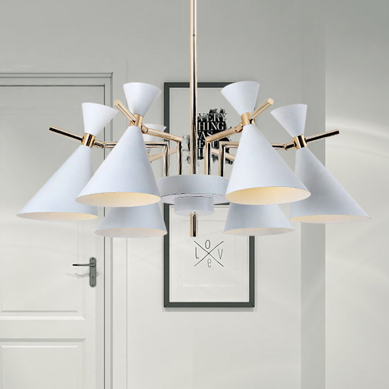 Metal Horn Shape Chandelier Six Lights Nordic Style Pendant Lamp for Girls Bedroom Clearhalo 'Ceiling Lights' 'Chandeliers' Lighting' options 252583