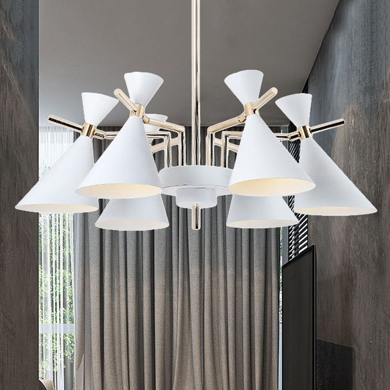 Metal Horn Shape Chandelier Six Lights Nordic Style Pendant Lamp for Girls Bedroom Clearhalo 'Ceiling Lights' 'Chandeliers' Lighting' options 252584