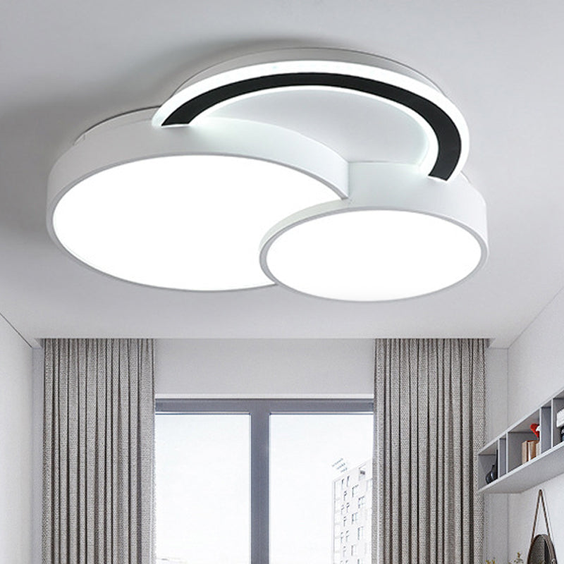 Foyer Round&Half-Circle Flush Mount Light Acrylic Modern LED Ceiling Lamp in White White Clearhalo 'Ceiling Lights' 'Close To Ceiling Lights' 'Close to ceiling' 'Flush mount' Lighting' 252646