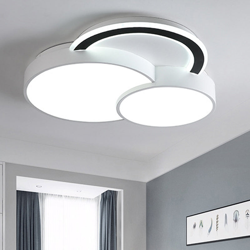 Foyer Round&Half-Circle Flush Mount Light Acrylic Modern LED Ceiling Lamp in White Clearhalo 'Ceiling Lights' 'Close To Ceiling Lights' 'Close to ceiling' 'Flush mount' Lighting' 252647