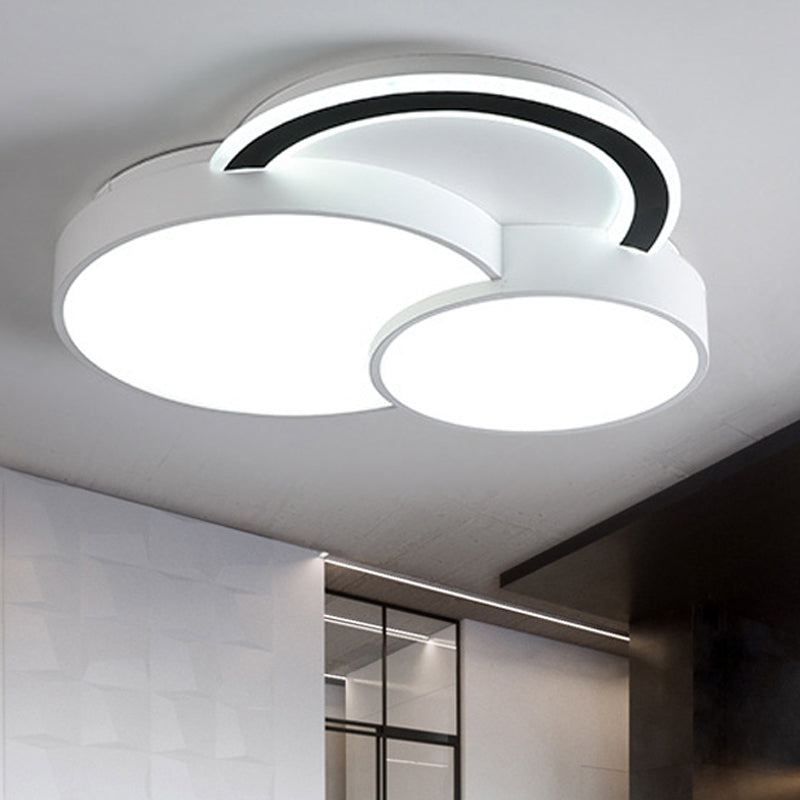 Foyer Round&Half-Circle Flush Mount Light Acrylic Modern LED Ceiling Lamp in White Clearhalo 'Ceiling Lights' 'Close To Ceiling Lights' 'Close to ceiling' 'Flush mount' Lighting' 252648