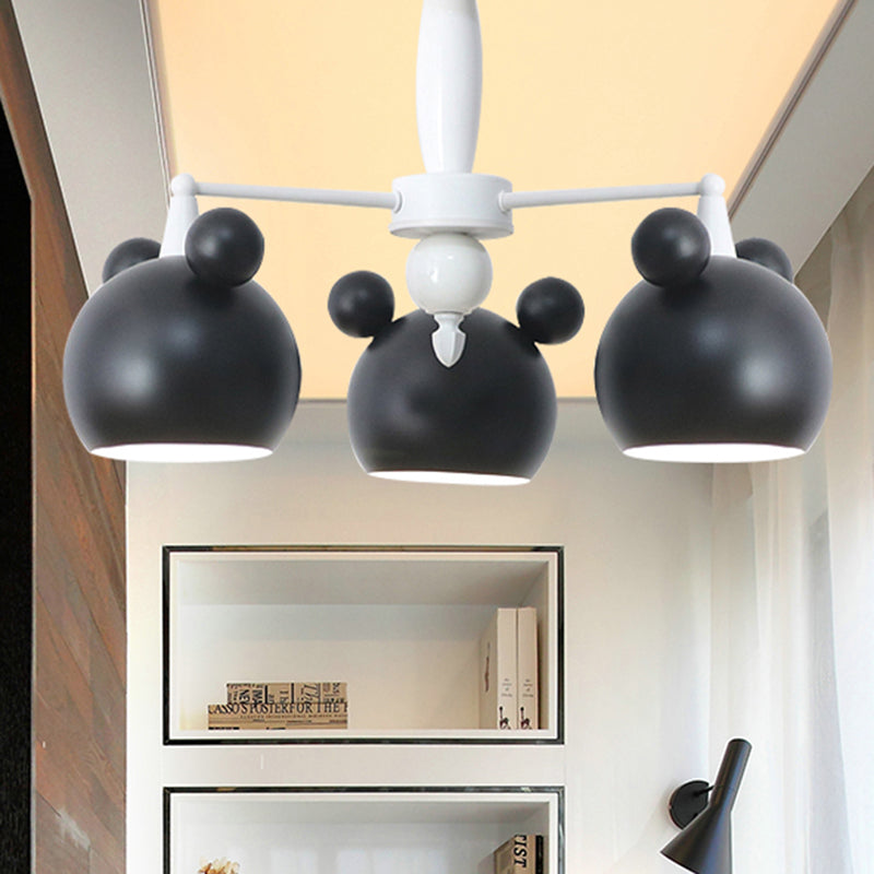 Macaron Stylish Suspension Light Bear Shade Metal Hanging Light for Living Room Clearhalo 'Ceiling Lights' 'Chandeliers' Lighting' options 252790