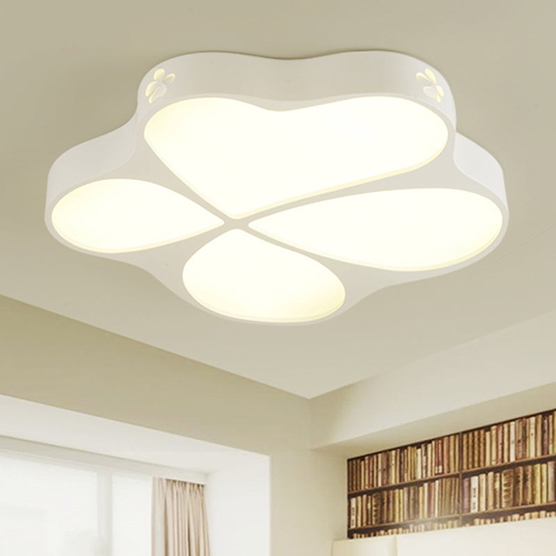 Acrylic Floral Theme Ceiling Mount Light Stair Contemporary Ceiling Lamp in White Finish Clearhalo 'Ceiling Lights' 'Close To Ceiling Lights' 'Close to ceiling' 'Flush mount' Lighting' 252830