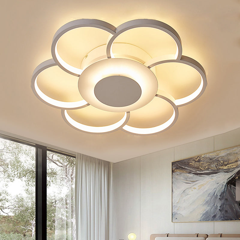 Acrylic Blossom LED Ceiling Fixture Modern Style Flush Mount Light in White for Kid Bedroom White Clearhalo 'Ceiling Lights' 'Close To Ceiling Lights' 'Close to ceiling' 'Flush mount' Lighting' 252838