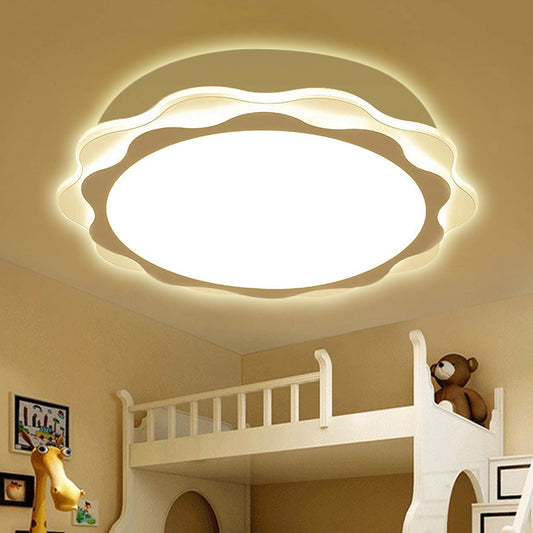 Pretty Slim Petal Blossom Flush Ceiling Light Acrylic White LED Ceiling Lamp for Kindergarten Clearhalo 'Ceiling Lights' 'Close To Ceiling Lights' 'Close to ceiling' 'Flush mount' Lighting' 252841