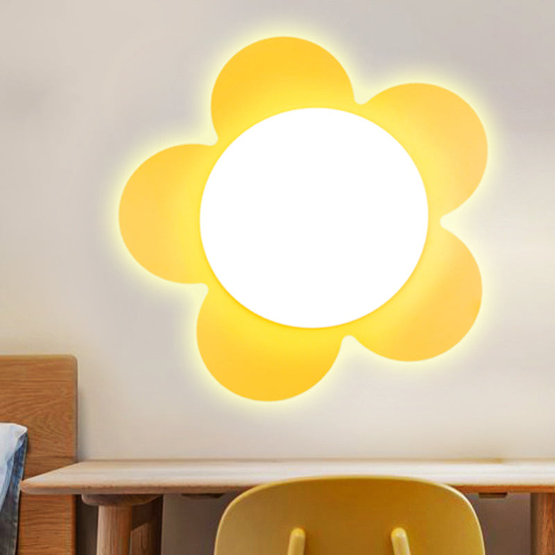 Bright Colored Floral Wall Light Modern Stylish Acrylic LED Sconce Lamp for Kindergarten Clearhalo 'Wall Lamps & Sconces' 'Wall Lights' Lighting' 252849