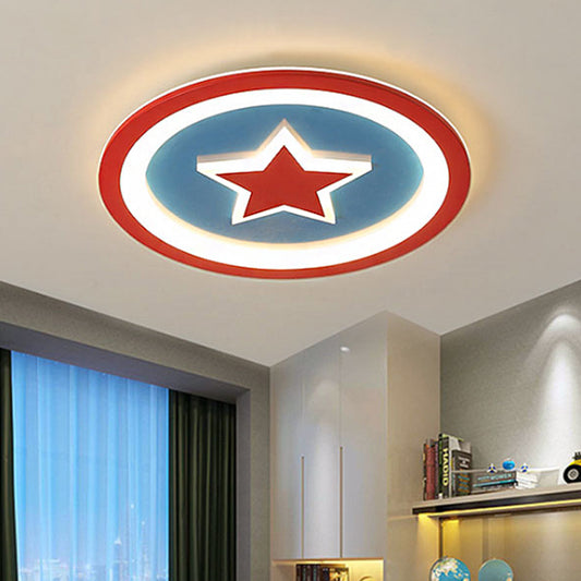 Kindergarten Flat Star Flush Ceiling Light Acrylic American Style Red Ceiling Lamp Red Clearhalo 'Ceiling Lights' 'Close To Ceiling Lights' 'Close to ceiling' 'Flush mount' Lighting' 253016