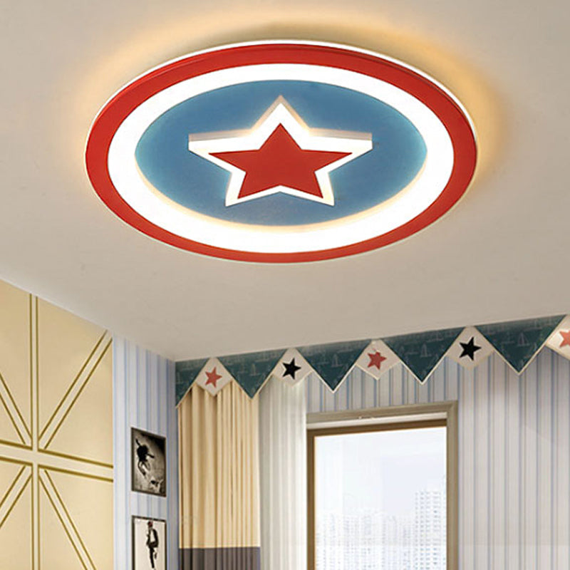 Kindergarten Flat Star Flush Ceiling Light Acrylic American Style Red Ceiling Lamp Clearhalo 'Ceiling Lights' 'Close To Ceiling Lights' 'Close to ceiling' 'Flush mount' Lighting' 253017