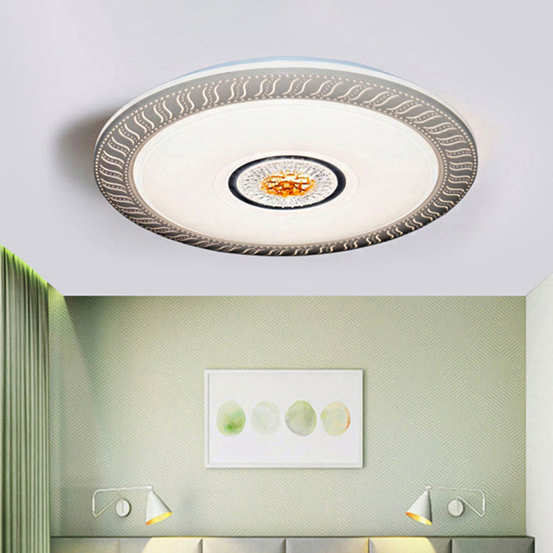 Circular Ceiling Mount Light Acrylic LED Flush Light for Living Room Kids Bedroom Yellow Clearhalo 'Ceiling Lights' 'Close To Ceiling Lights' 'Close to ceiling' 'Flush mount' Lighting' 253061